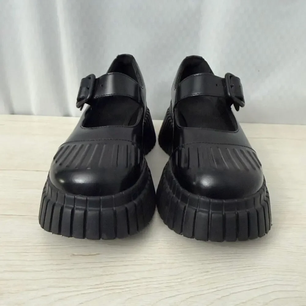 Camper BCN Leather Mary Jane Shoes Womens Size 7.5 Chunky Platform Lug Sole 38